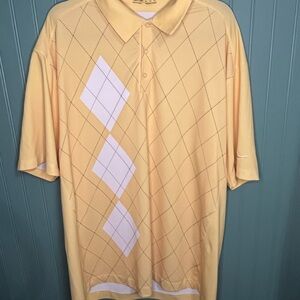 Nike Men’s Pale Yellow Argyle Golf Polo